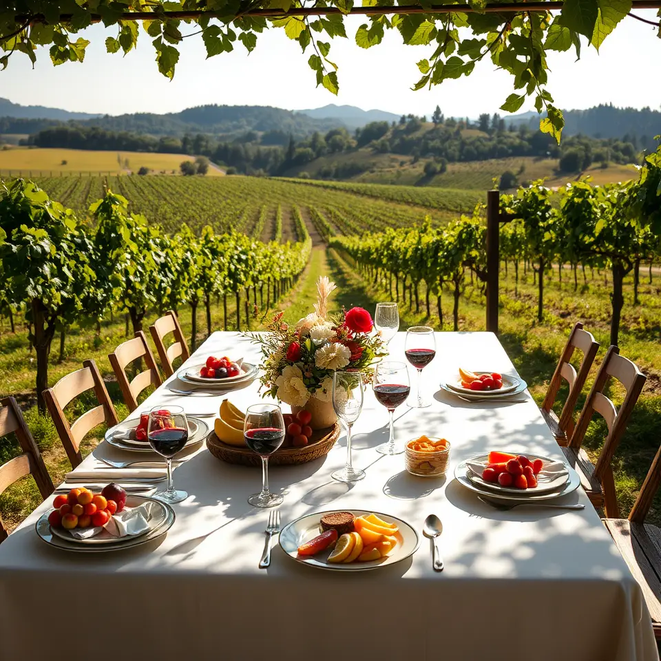 Stunning vineyard landscapes at golden hour